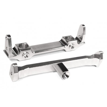 Integy, SUPPORTO Anteriore Bumper e batteria per scx-10 , C24649SILVER